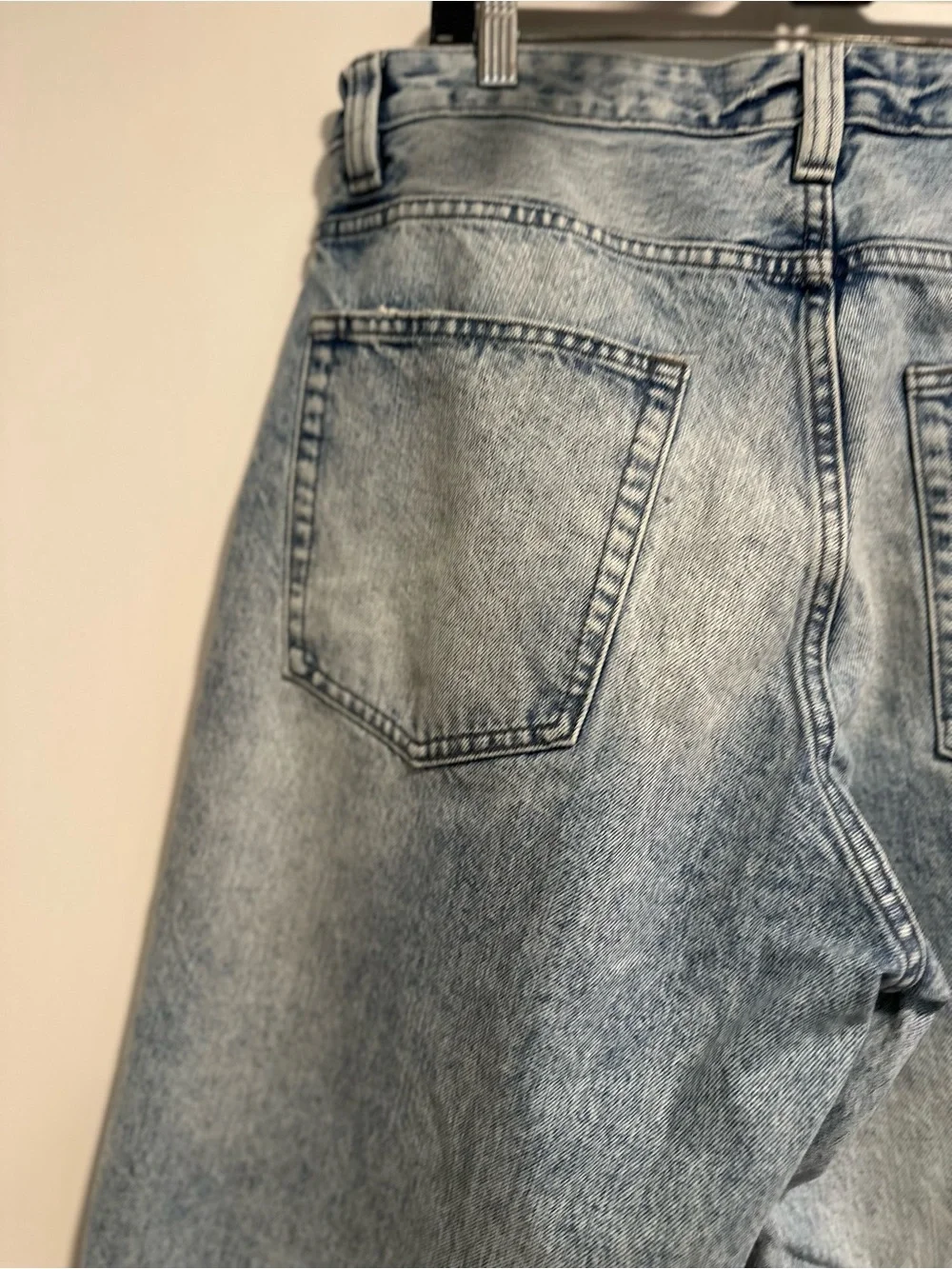 NWOT Zara Barrel Wide Leg Denim Sz:32 Light Wash Jeans Blue High Rise Streetwear